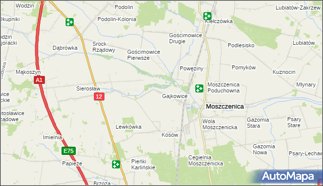 mapa Gajkowice, Gajkowice na mapie Targeo
