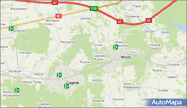 mapa Gajówka Rudnik, Gajówka Rudnik na mapie Targeo