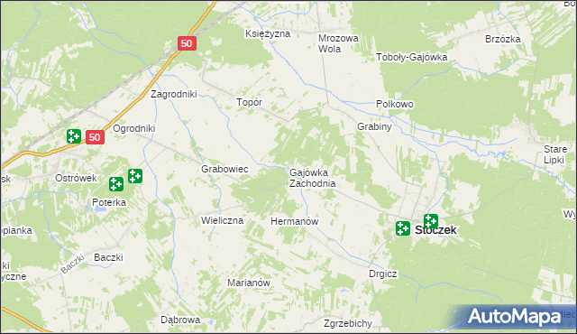 mapa Gajówka Zachodnia, Gajówka Zachodnia na mapie Targeo