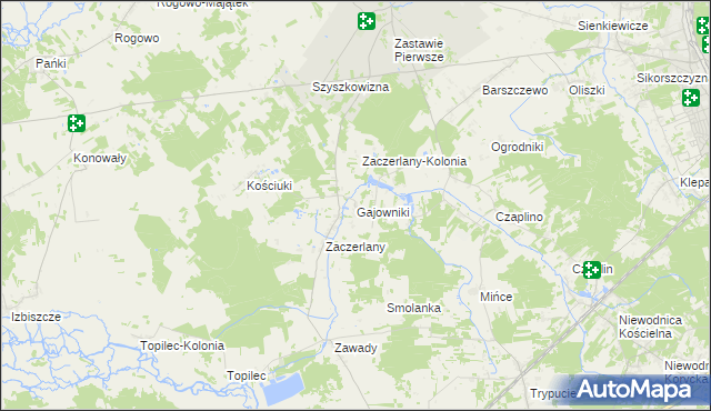 mapa Gajowniki, Gajowniki na mapie Targeo