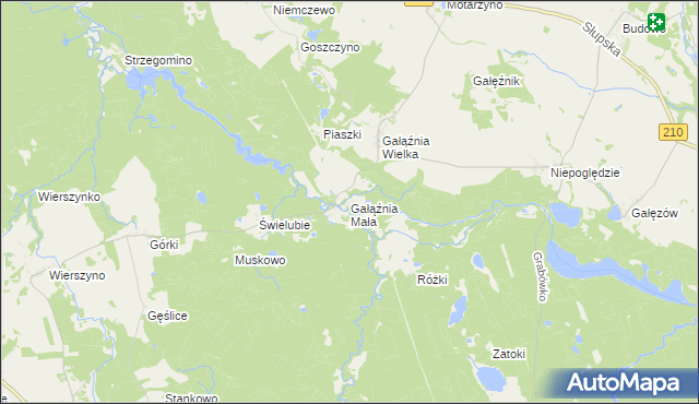 mapa Gałąźnia Mała, Gałąźnia Mała na mapie Targeo