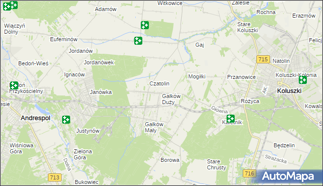 mapa Gałków Duży, Gałków Duży na mapie Targeo