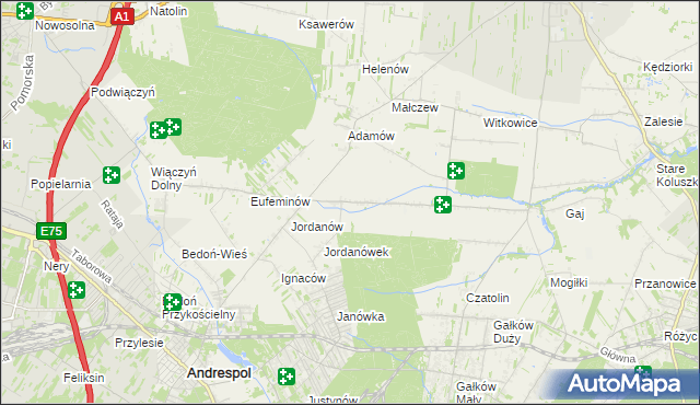 mapa Gałkówek-Kolonia, Gałkówek-Kolonia na mapie Targeo