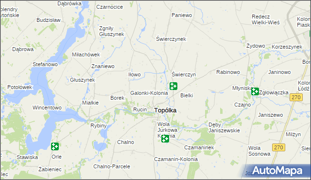 mapa Galonki gmina Topólka, Galonki gmina Topólka na mapie Targeo