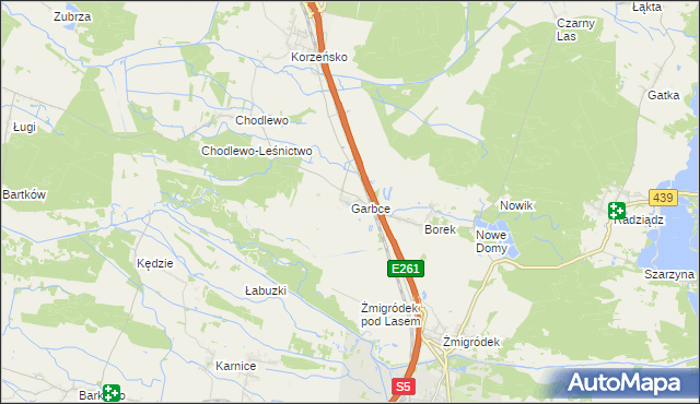 mapa Garbce, Garbce na mapie Targeo