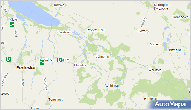 mapa Gardziec, Gardziec na mapie Targeo