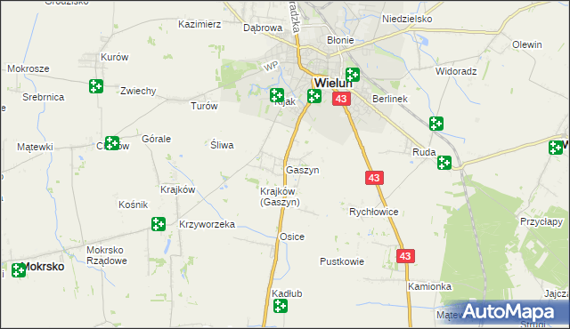 mapa Gaszyn, Gaszyn na mapie Targeo