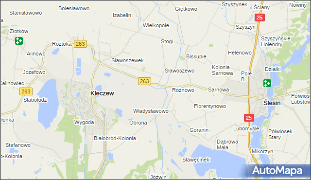 mapa Genowefa gmina Kleczew, Genowefa gmina Kleczew na mapie Targeo