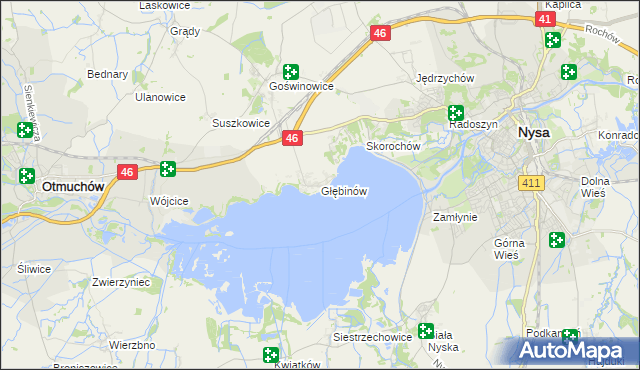 mapa Głębinów, Głębinów na mapie Targeo