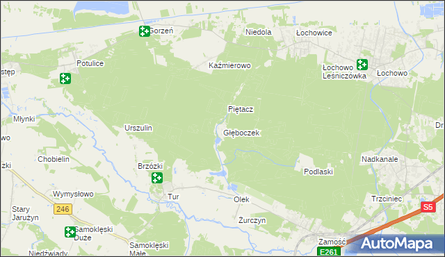 mapa Głęboczek gmina Szubin, Głęboczek gmina Szubin na mapie Targeo