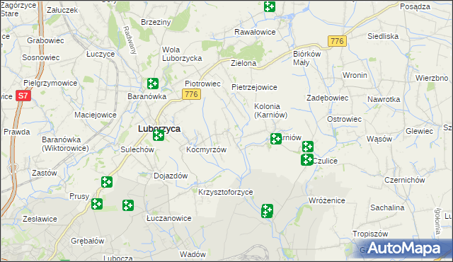 mapa Głęboka gmina Kocmyrzów-Luborzyca, Głęboka gmina Kocmyrzów-Luborzyca na mapie Targeo