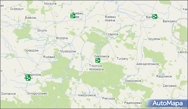 mapa Głębowice gmina Wińsko, Głębowice gmina Wińsko na mapie Targeo