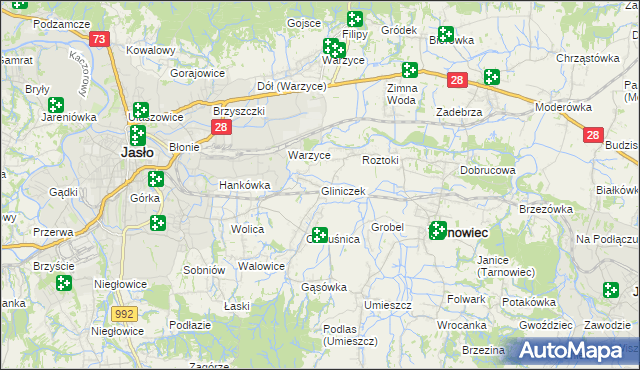 mapa Gliniczek, Gliniczek na mapie Targeo