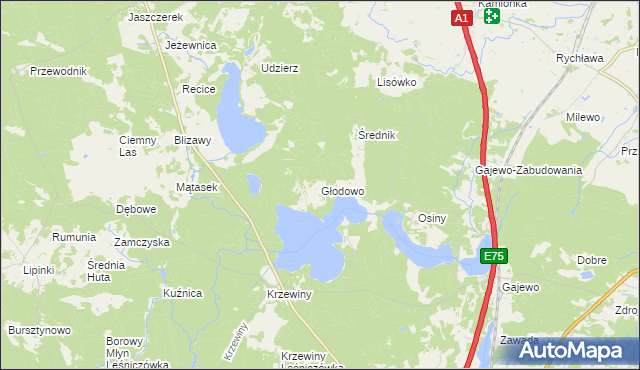 mapa Głodowo gmina Nowe, Głodowo gmina Nowe na mapie Targeo