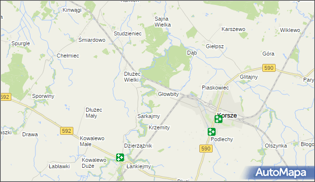 mapa Głowbity, Głowbity na mapie Targeo