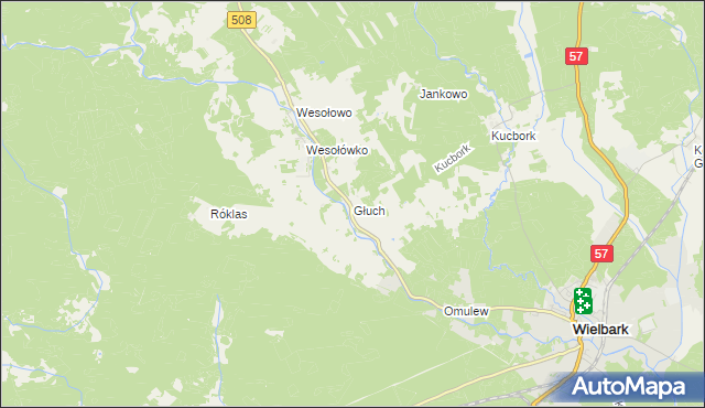 mapa Głuch, Głuch na mapie Targeo