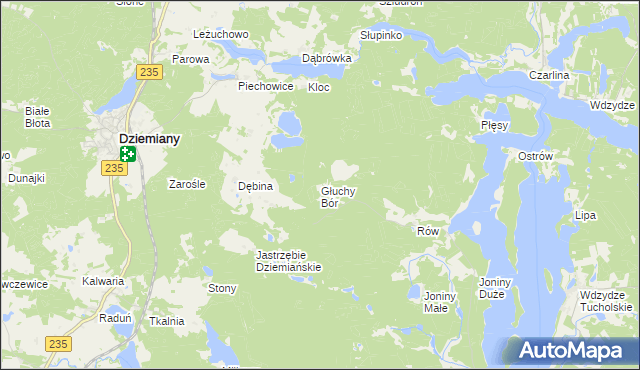 mapa Głuchy Bór, Głuchy Bór na mapie Targeo