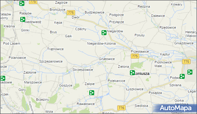 mapa Gnatowice, Gnatowice na mapie Targeo