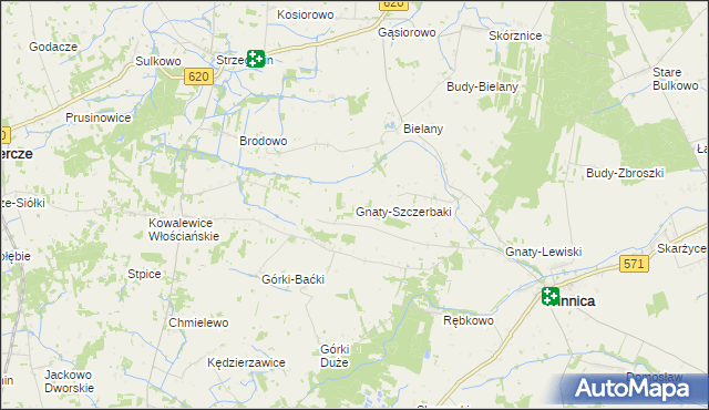 mapa Gnaty-Szczerbaki, Gnaty-Szczerbaki na mapie Targeo