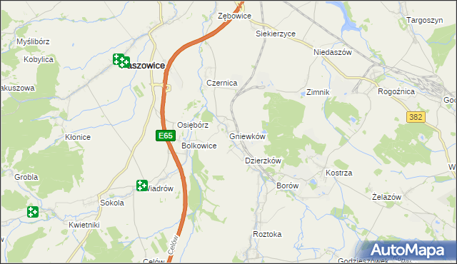 mapa Gniewków, Gniewków na mapie Targeo