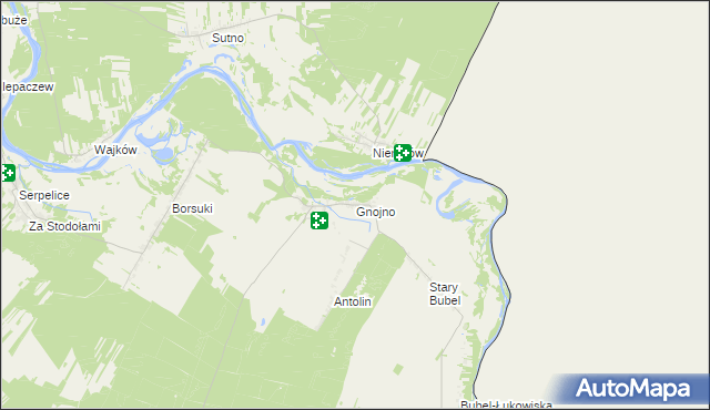 mapa Gnojno gmina Konstantynów, Gnojno gmina Konstantynów na mapie Targeo