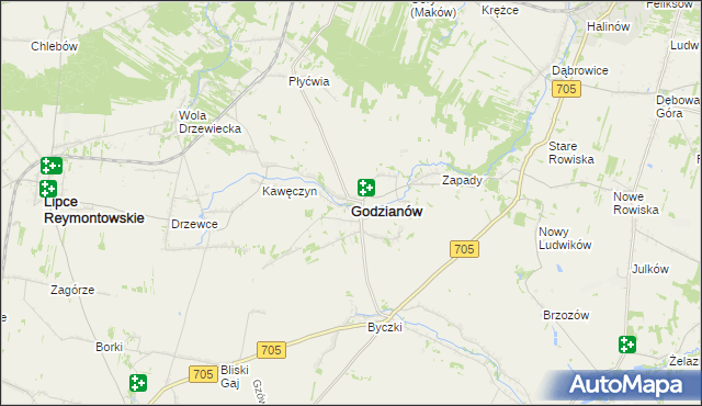 mapa Godzianów, Godzianów na mapie Targeo