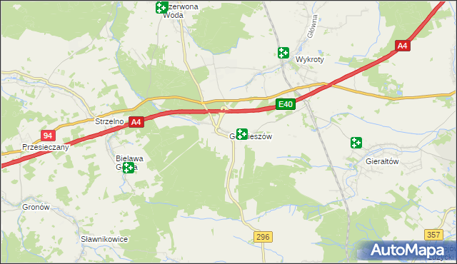 mapa Godzieszów, Godzieszów na mapie Targeo