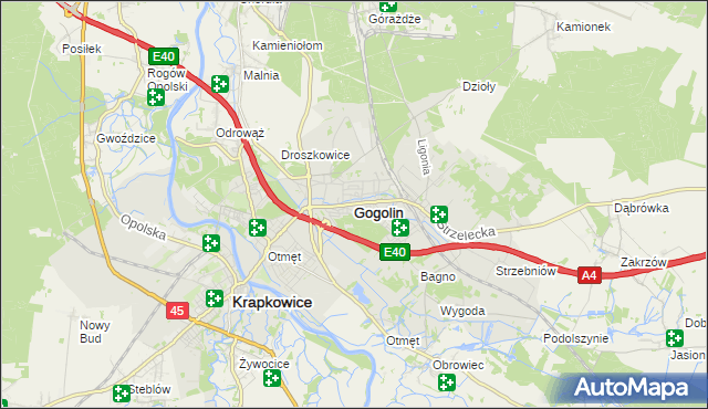 mapa Gogolin powiat krapkowicki, Gogolin powiat krapkowicki na mapie Targeo