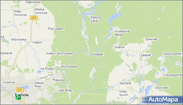 mapa Gołąbek gmina Cekcyn, Gołąbek gmina Cekcyn na mapie Targeo