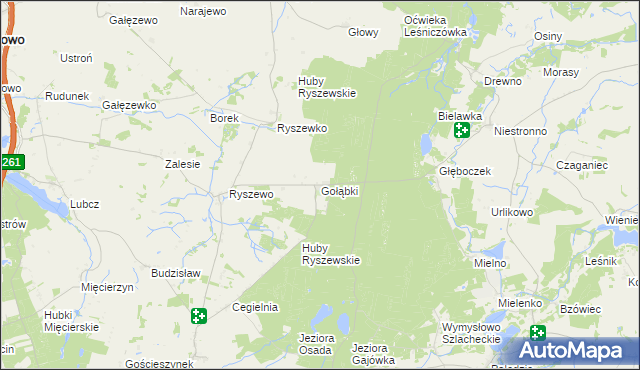mapa Gołąbki gmina Rogowo, Gołąbki gmina Rogowo na mapie Targeo