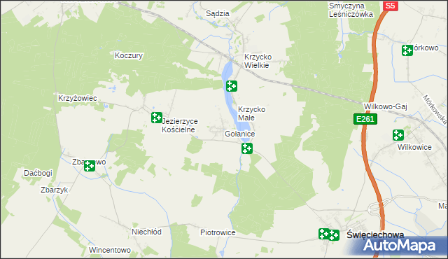 mapa Gołanice, Gołanice na mapie Targeo