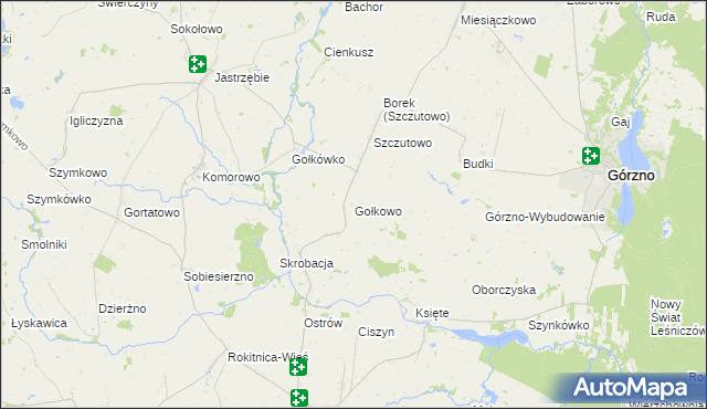 mapa Gołkowo gmina Górzno, Gołkowo gmina Górzno na mapie Targeo