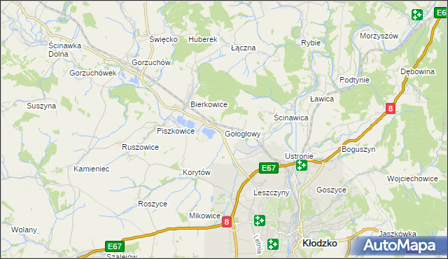 mapa Gołogłowy, Gołogłowy na mapie Targeo