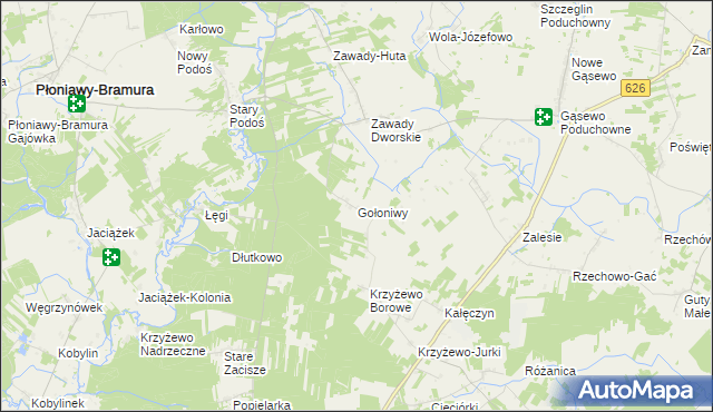 mapa Gołoniwy, Gołoniwy na mapie Targeo