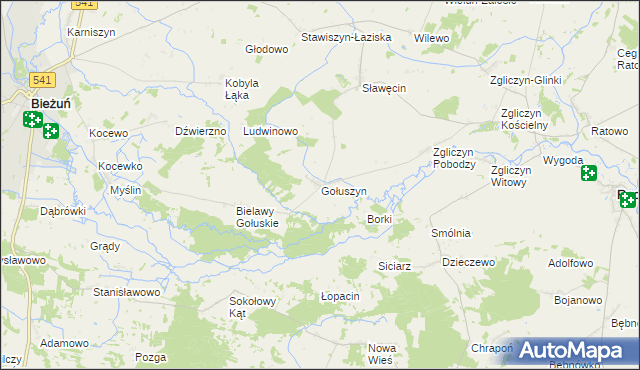 mapa Gołuszyn, Gołuszyn na mapie Targeo