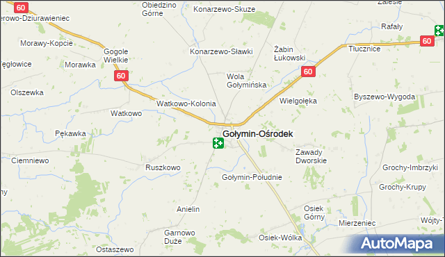 mapa Gołymin-Ośrodek, Gołymin-Ośrodek na mapie Targeo