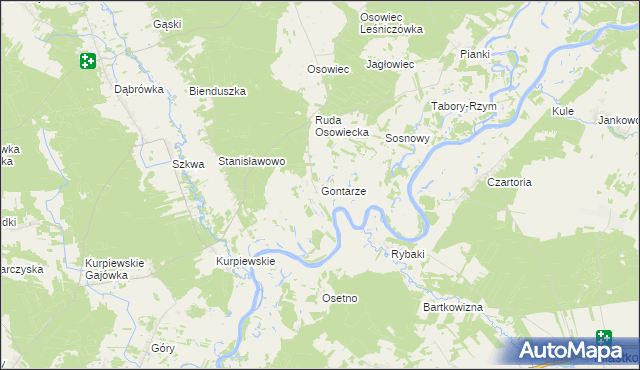 mapa Gontarze, Gontarze na mapie Targeo