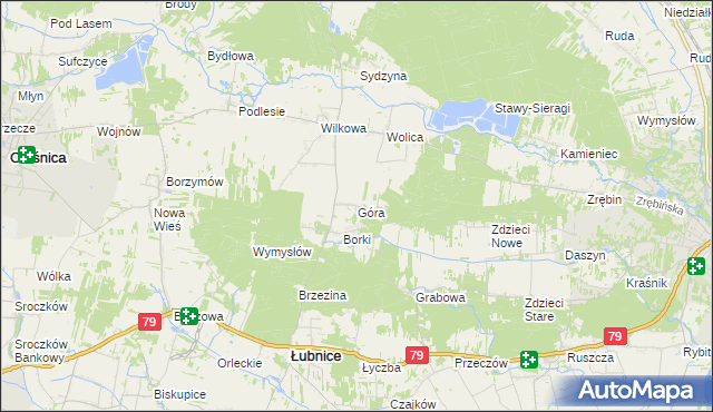 mapa Góra gmina Łubnice, Góra gmina Łubnice na mapie Targeo