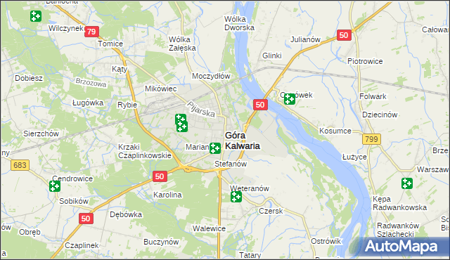 mapa Góra Kalwaria, Góra Kalwaria na mapie Targeo