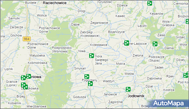 mapa Góra Świętego Jana, Góra Świętego Jana na mapie Targeo