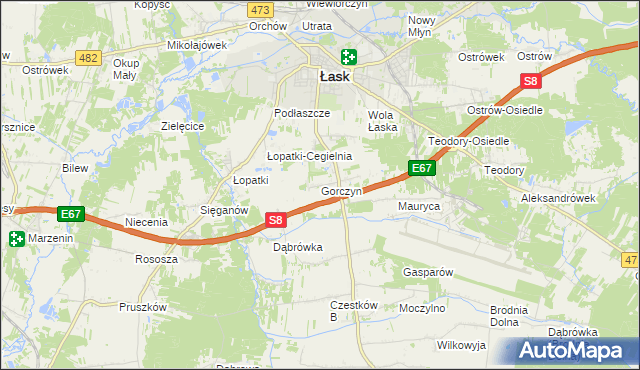 mapa Gorczyn, Gorczyn na mapie Targeo