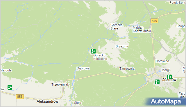 mapa Górecko Kościelne, Górecko Kościelne na mapie Targeo