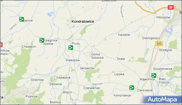 mapa Górka Sobocka, Górka Sobocka na mapie Targeo