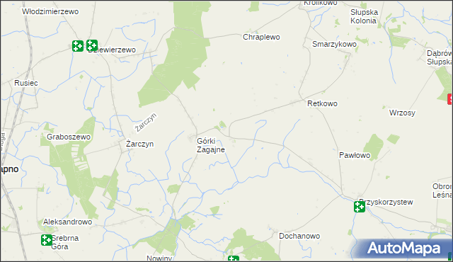 mapa Górki Dąbskie, Górki Dąbskie na mapie Targeo