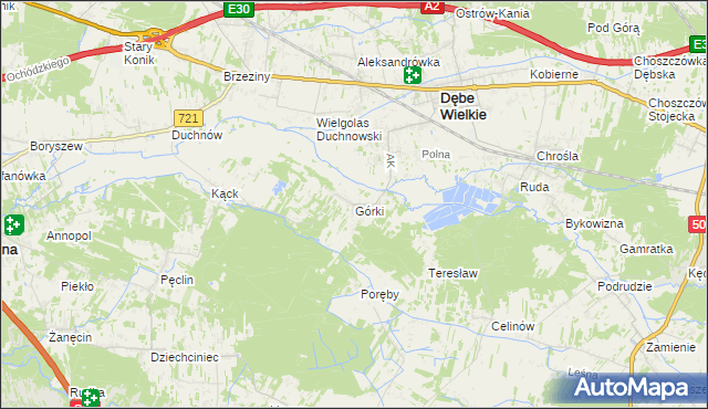 mapa Górki gmina Dębe Wielkie, Górki gmina Dębe Wielkie na mapie Targeo