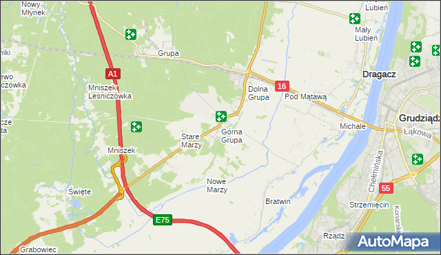 mapa Górna Grupa, Górna Grupa na mapie Targeo