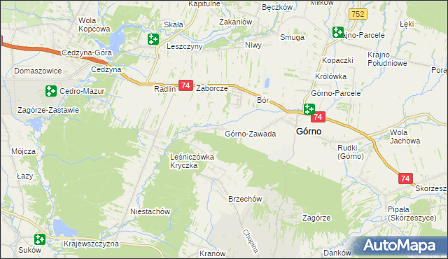 mapa Górno-Zawada, Górno-Zawada na mapie Targeo