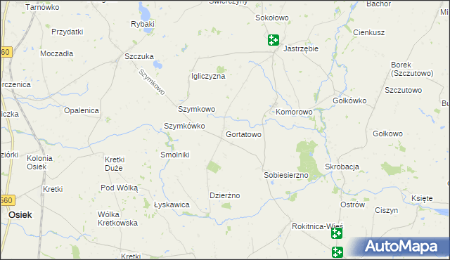 mapa Gortatowo gmina Brodnica, Gortatowo gmina Brodnica na mapie Targeo