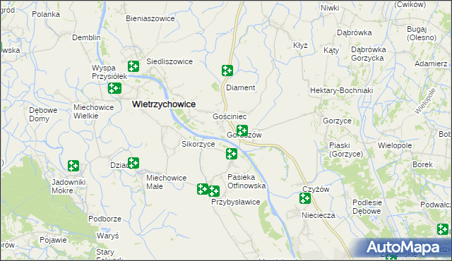 mapa Goruszów, Goruszów na mapie Targeo