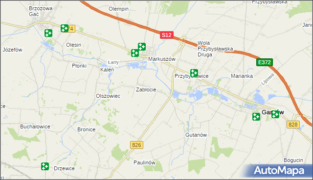 mapa Góry gmina Markuszów, Góry gmina Markuszów na mapie Targeo